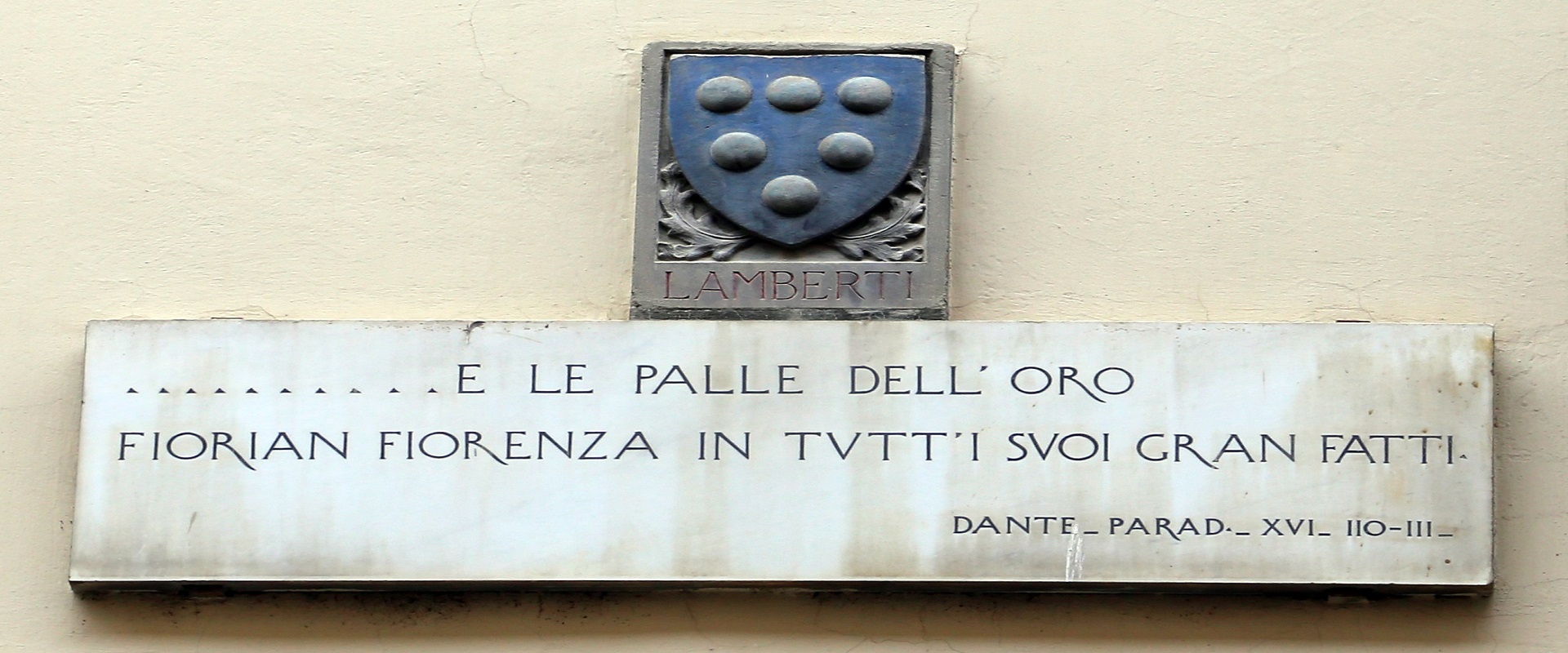 Lapide dantesca via dei Lamberti